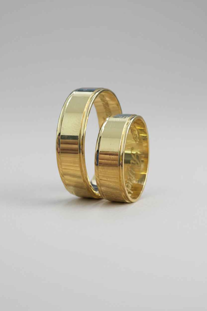 Par de alianças de Casamento em Ouro 18k 6mm