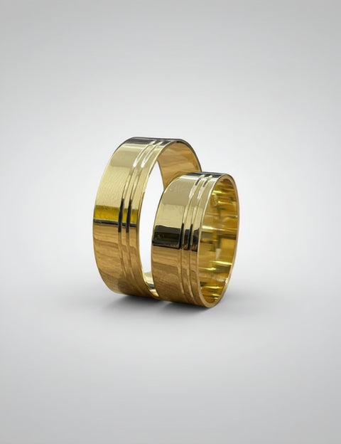 Par de alianças de casamento em ouro 18k 5mm - Ourus Alianças