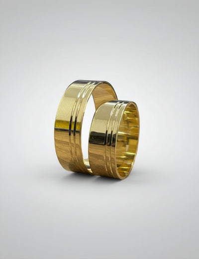 Par de alianças de casamento em ouro 18k 5mm - Ourus Alianças