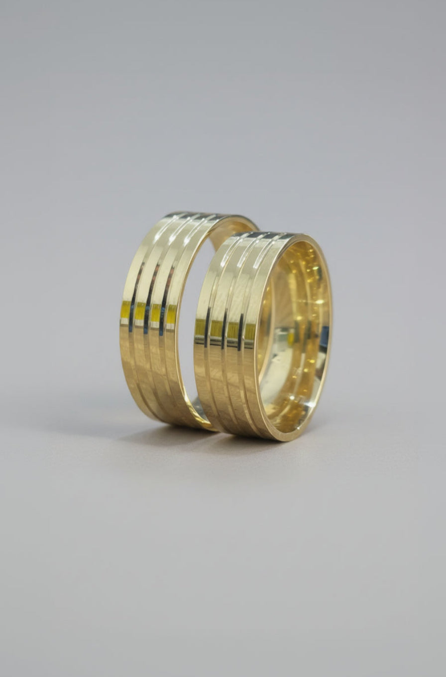 Par de alianças de casamento em ouro 18k 6mm