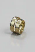 Par de Alianças de Casamento em Ouro 18k 8mm - Quina Mansa