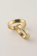 Aliança De Casamento Em Ouro 18k Quina Mansa 4mm Premium - Ourus Alianças