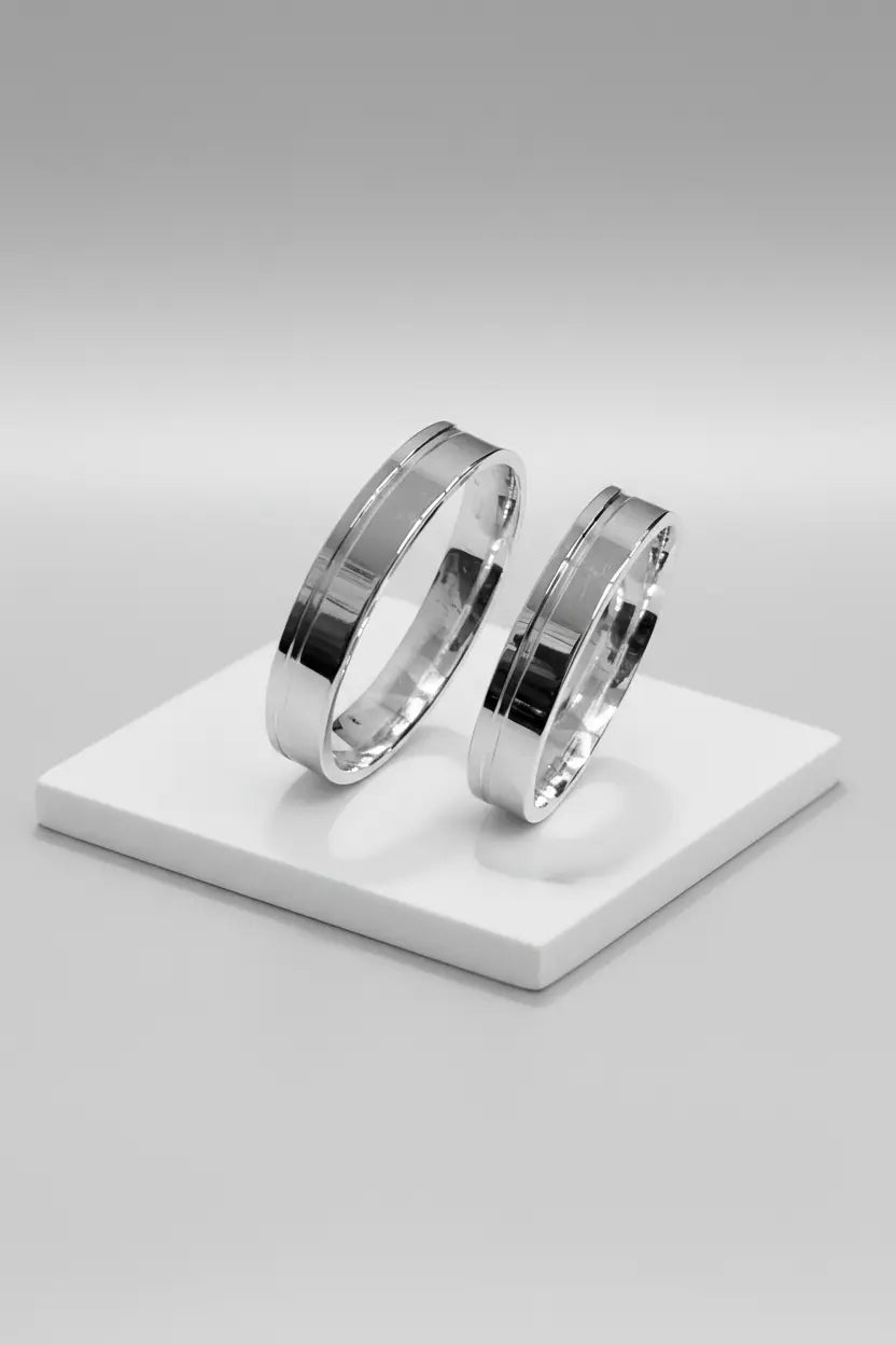 Aliança de namoro em Prata 925 4mm - Ourus Alianças