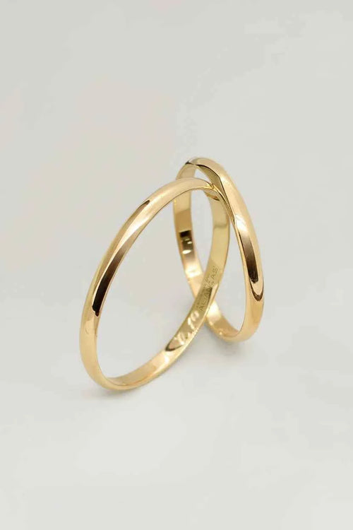 Par de Alianças de casamento em Ouro 18k 2mm