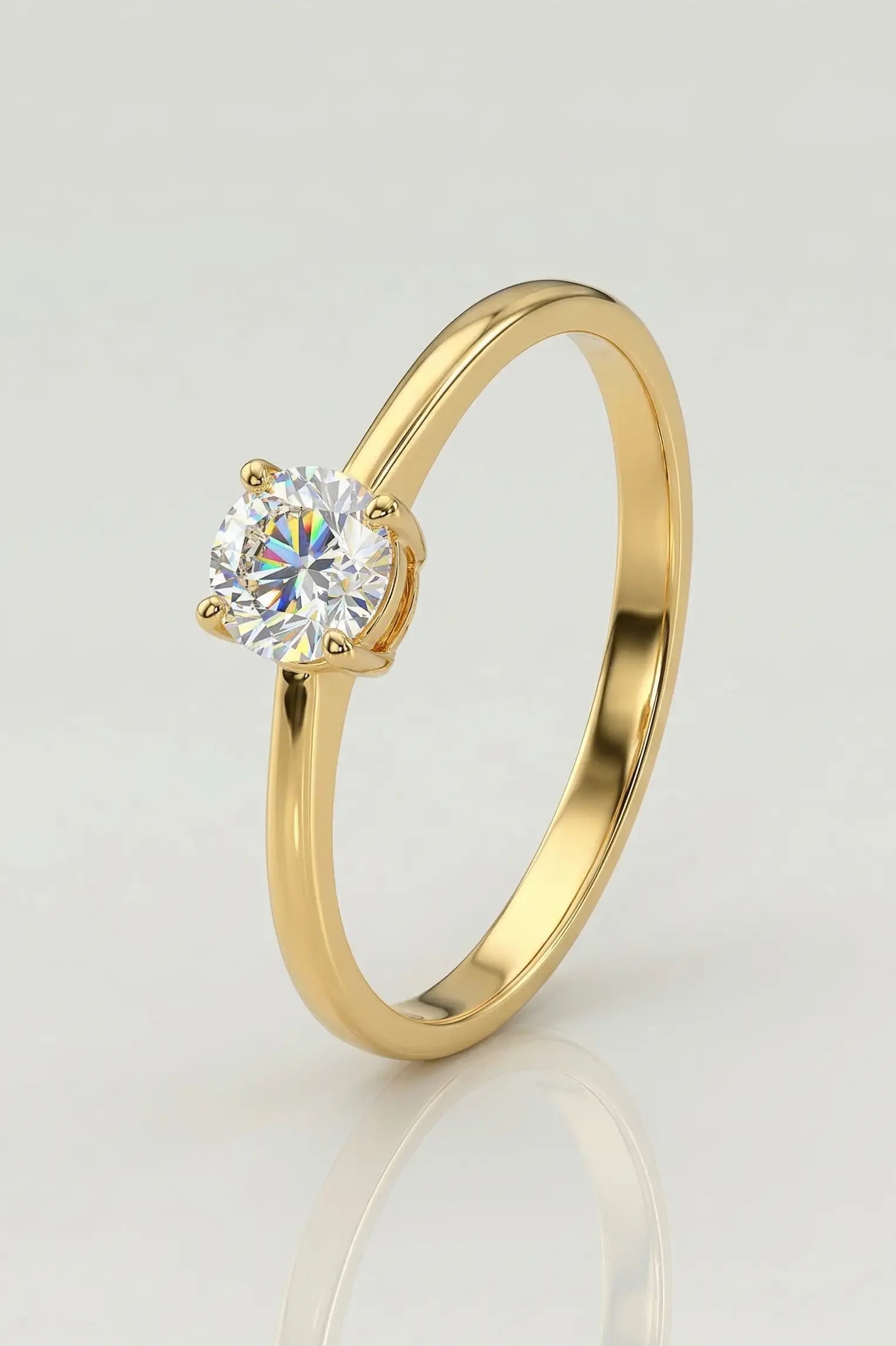 Anel Solitário Aurora em Ouro 18k - Ourus Alianças