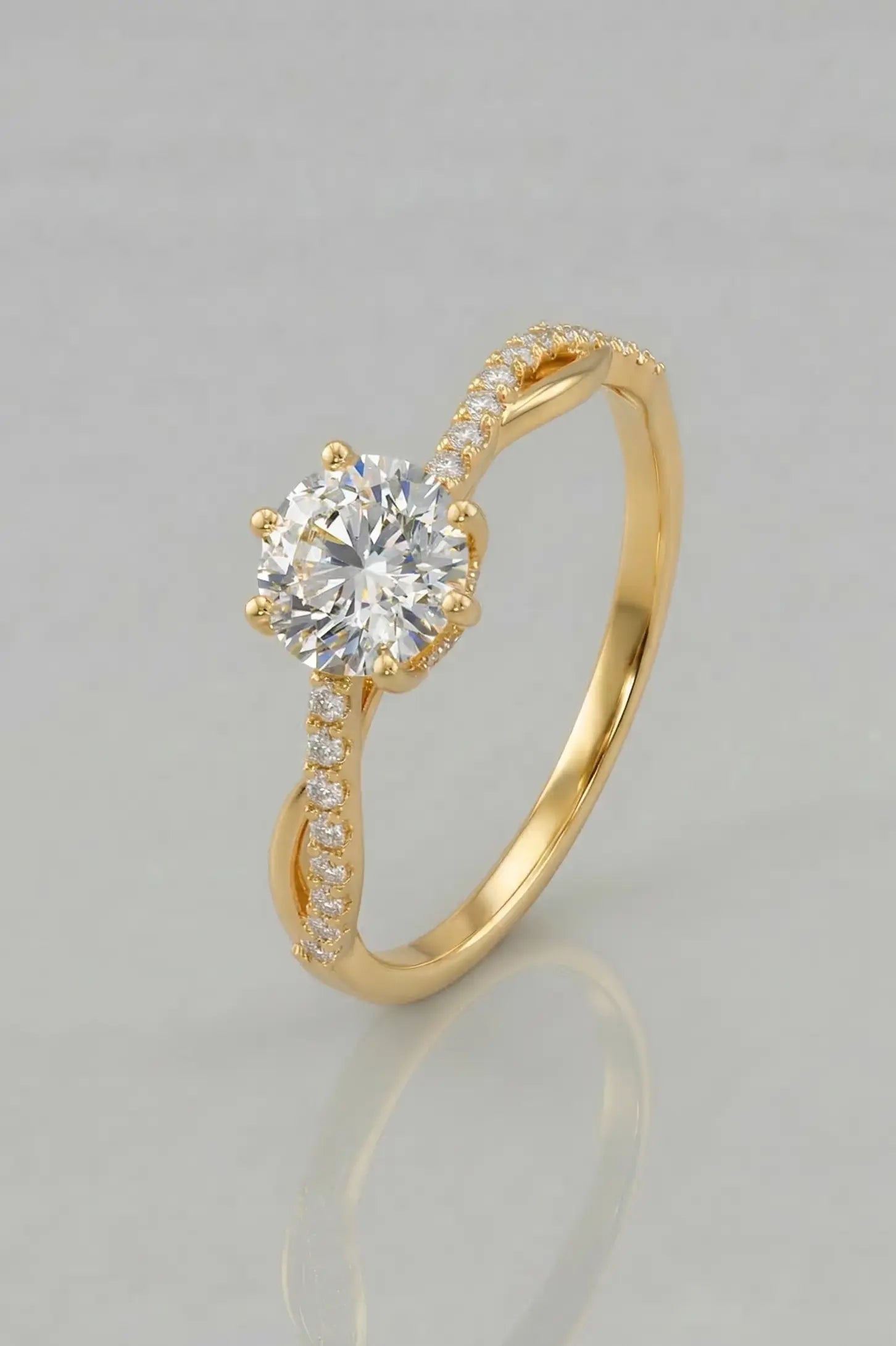 Anel Solitário Infinity em Ouro 18k - Ourus Alianças