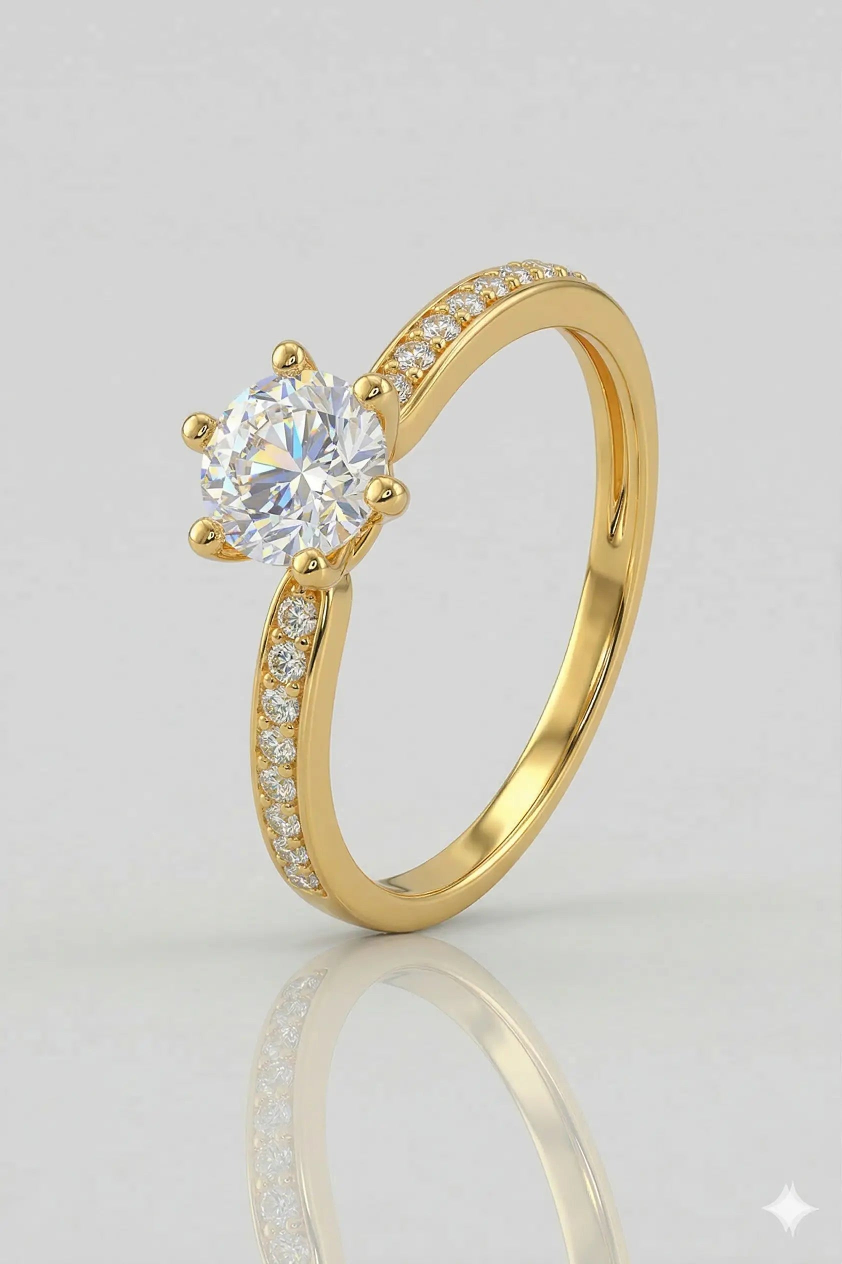 Anel Solitário Stellar em Ouro 18k - Ourus Alianças