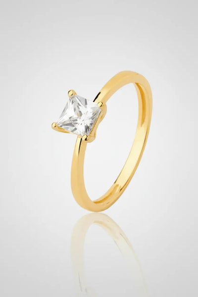 Anel Solitário Vértice em Ouro 18k - Ourus Alianças