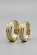 Par de Alianças de Casamento em Ouro 10k 4.5mm - Ourus Alianças