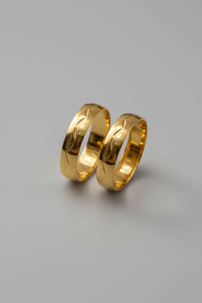 Par de Alianças de Casamento em Ouro 10k 4mm - Ourus Alianças