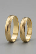 Par de Alianças de casamento em Ouro 10k 5mm Com Frizos - Ourus Alianças