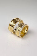 Par de Alianças de Casamento em Ouro 10k 8mm Com 40 pedras de Moissanite - Ourus Alianças