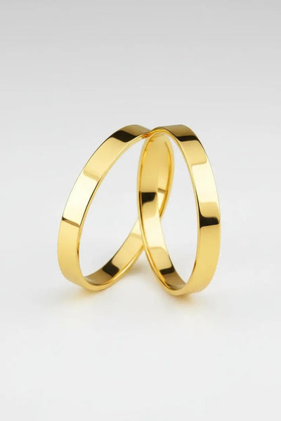 Par de Alianças de Casamento em Ouro 18k 2mm Reta - Ourus Alianças