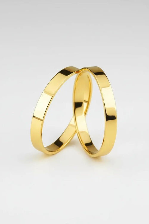 Par de Alianças de Casamento em Ouro 18k 2mm Reta - Ourus Alianças