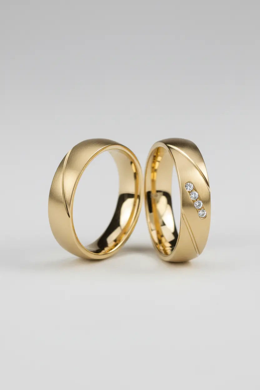 Par de Alianças de casamento Em ouro 18k 5.5mm - Ourus Alianças