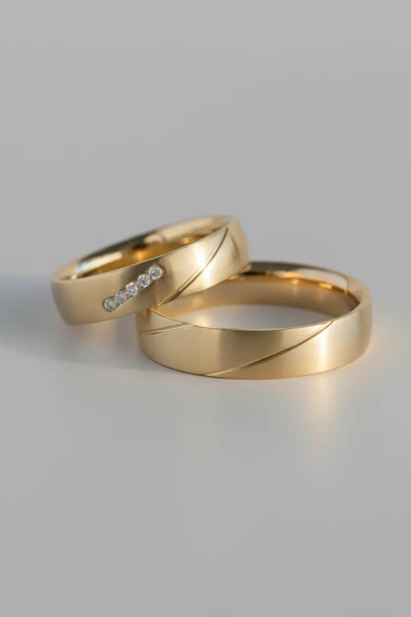 Par de Alianças de casamento Em ouro 18k 5.5mm - Ourus Alianças