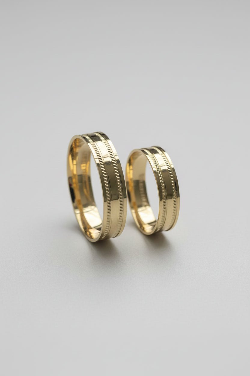 Par de Alianças de casamento em Ouro 18k 5mm - Ourus Alianças