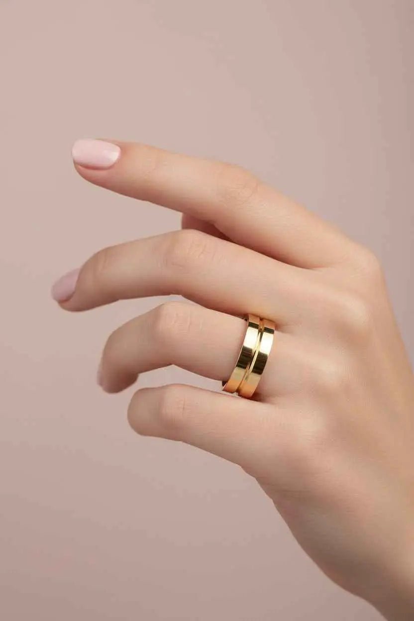 Par de alianças de Casamento em ouro 18k 6mm - Ourus Alianças