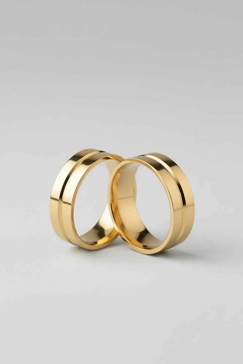 Par de alianças de Casamento em ouro 18k 6mm - Ourus Alianças