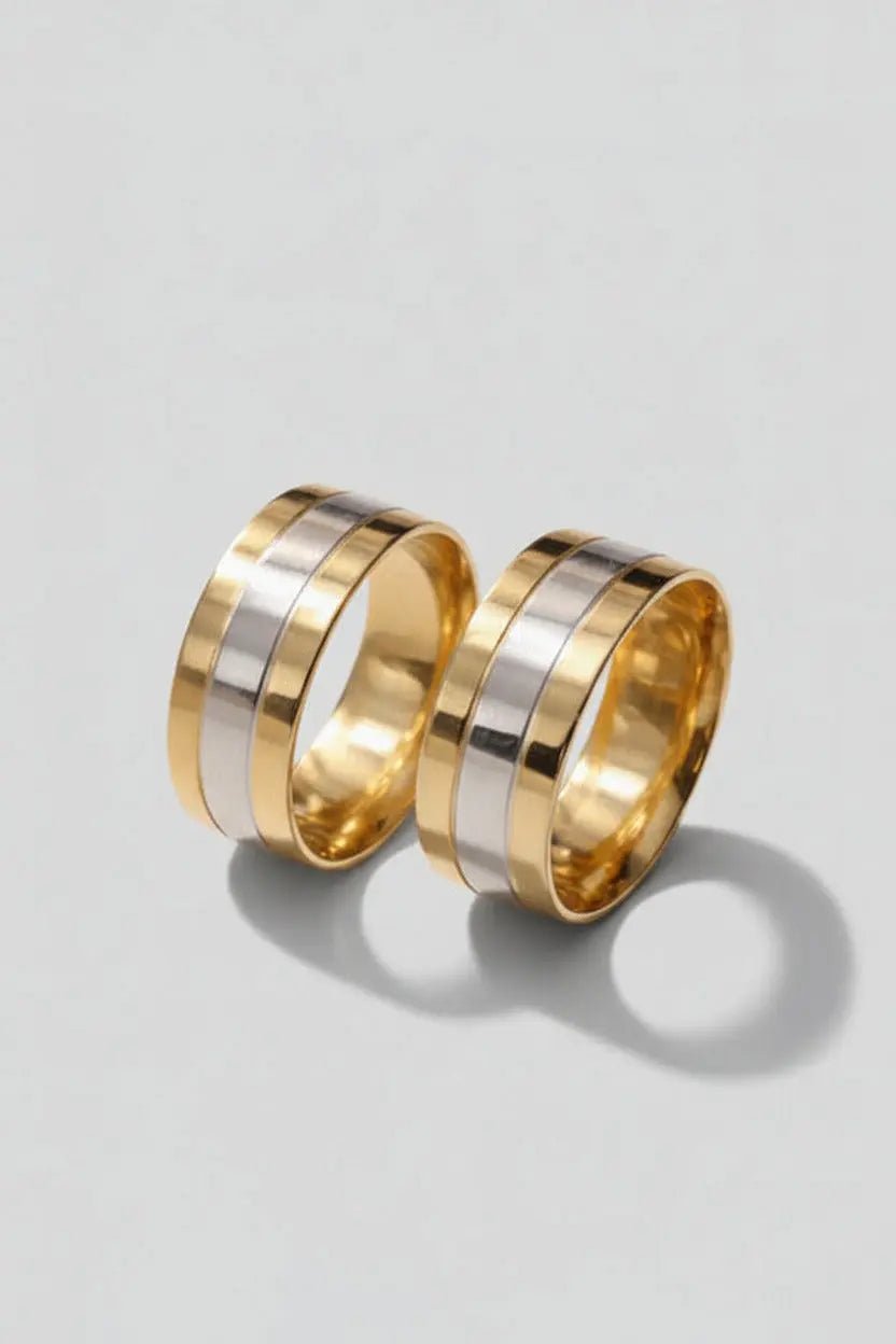 Par de Alianças de Casamento em Ouro 18k 8mm Semi - Anatomica - Ourus Alianças