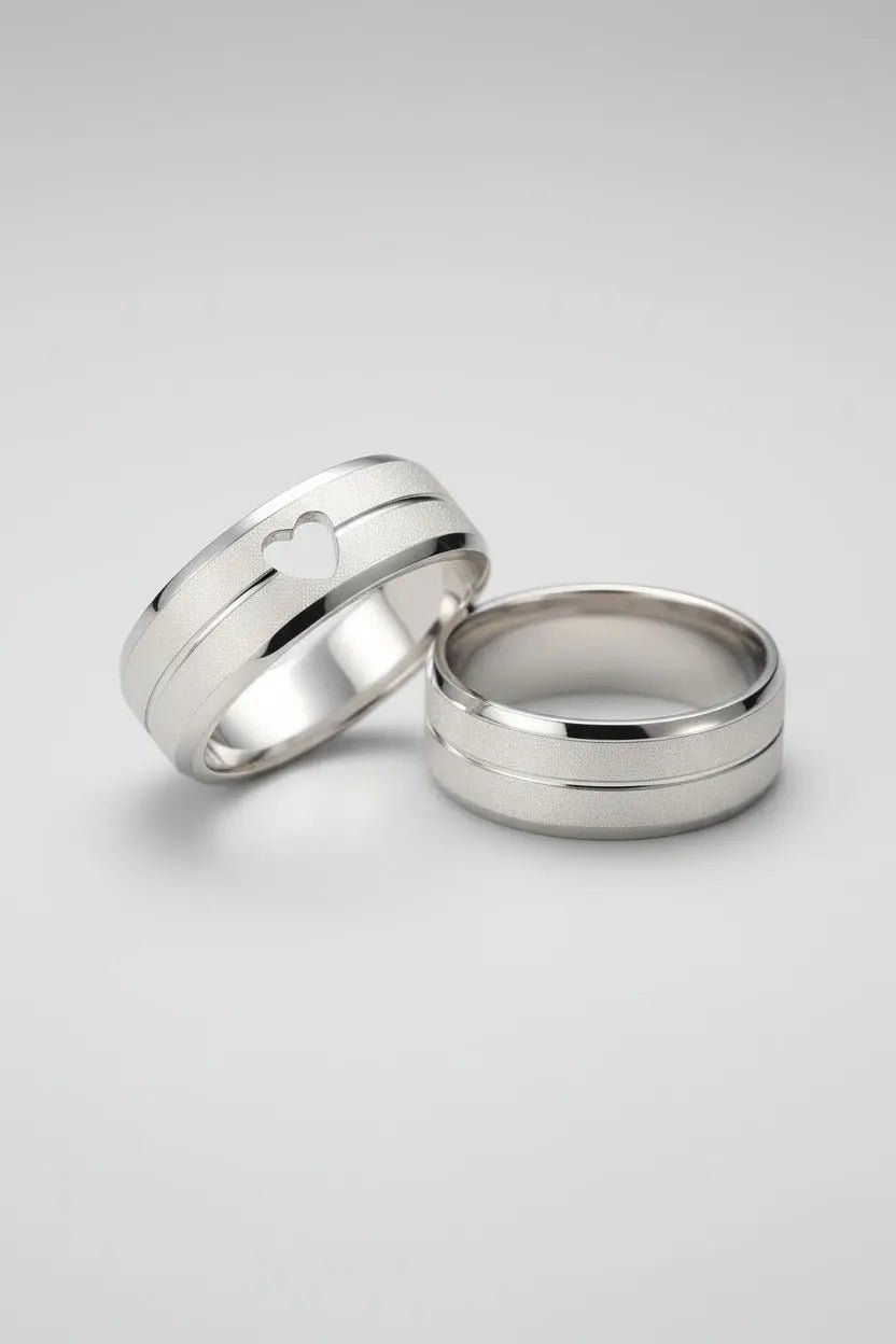 Par de Alianças de Compromisso Em Prata 950 7mm - Ourus Alianças