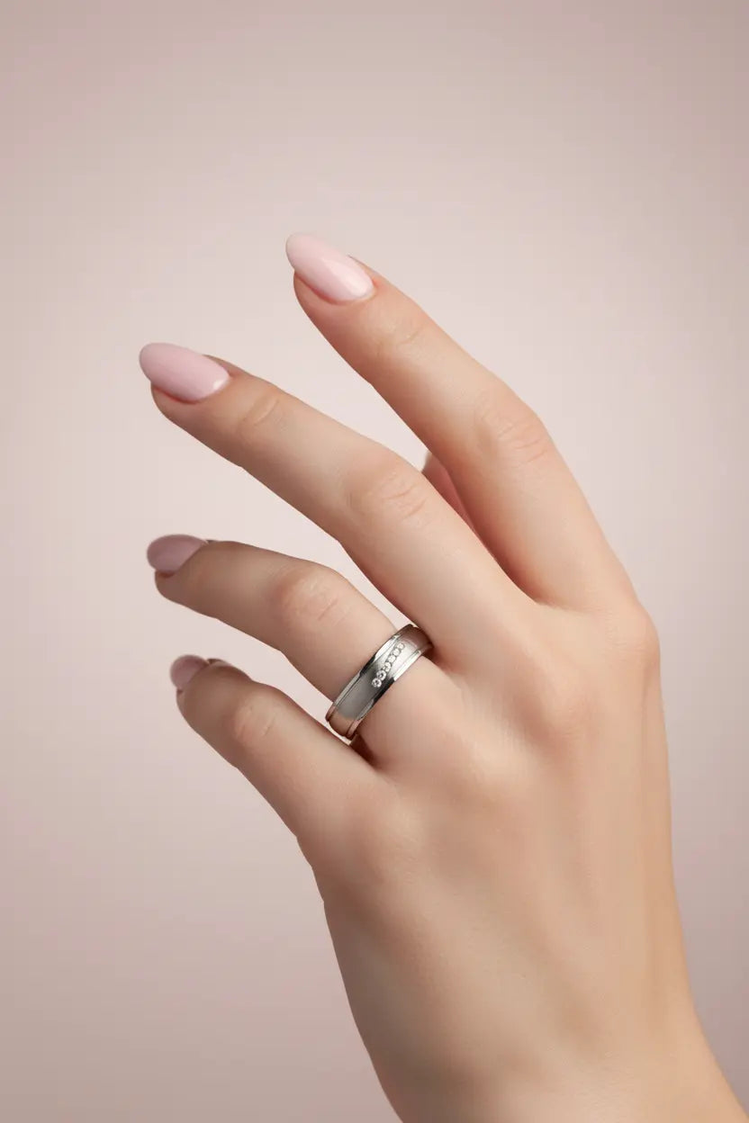 Par de Alianças de Namoro em Prata 925 6mm Com pedras de Zirconia. - Ourus Alianças