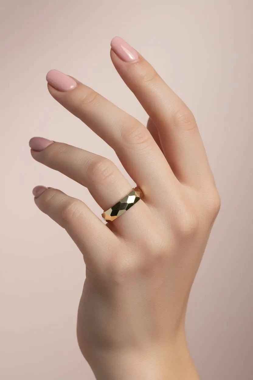 Par de Alianças em Ouro 18k 4mm Design Hexagonal