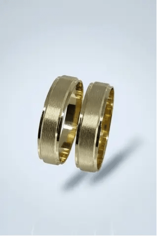 Par de Alianças em Ouro 18k 5mm Fosca - Ourus Alianças
