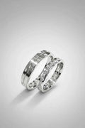 Par de alianças em Prata 925 5mm 40 Pedras de Zirconia - Ourus Alianças