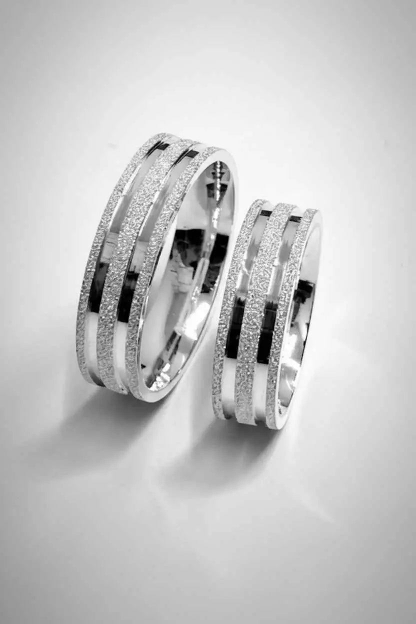 Par de alianças em Prata 925 Diamantado Premium 6mm - Ourus Alianças
