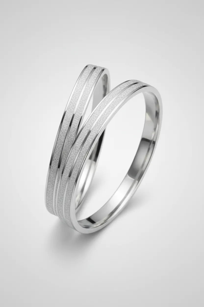 Par de alianças em Prata 950 2mm - Ourus Alianças