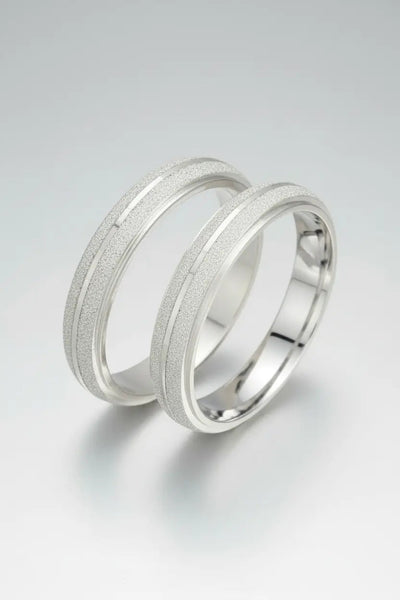 Par de Alianças Namoro Prata 925 4mm Diamantada - Ourus Alianças