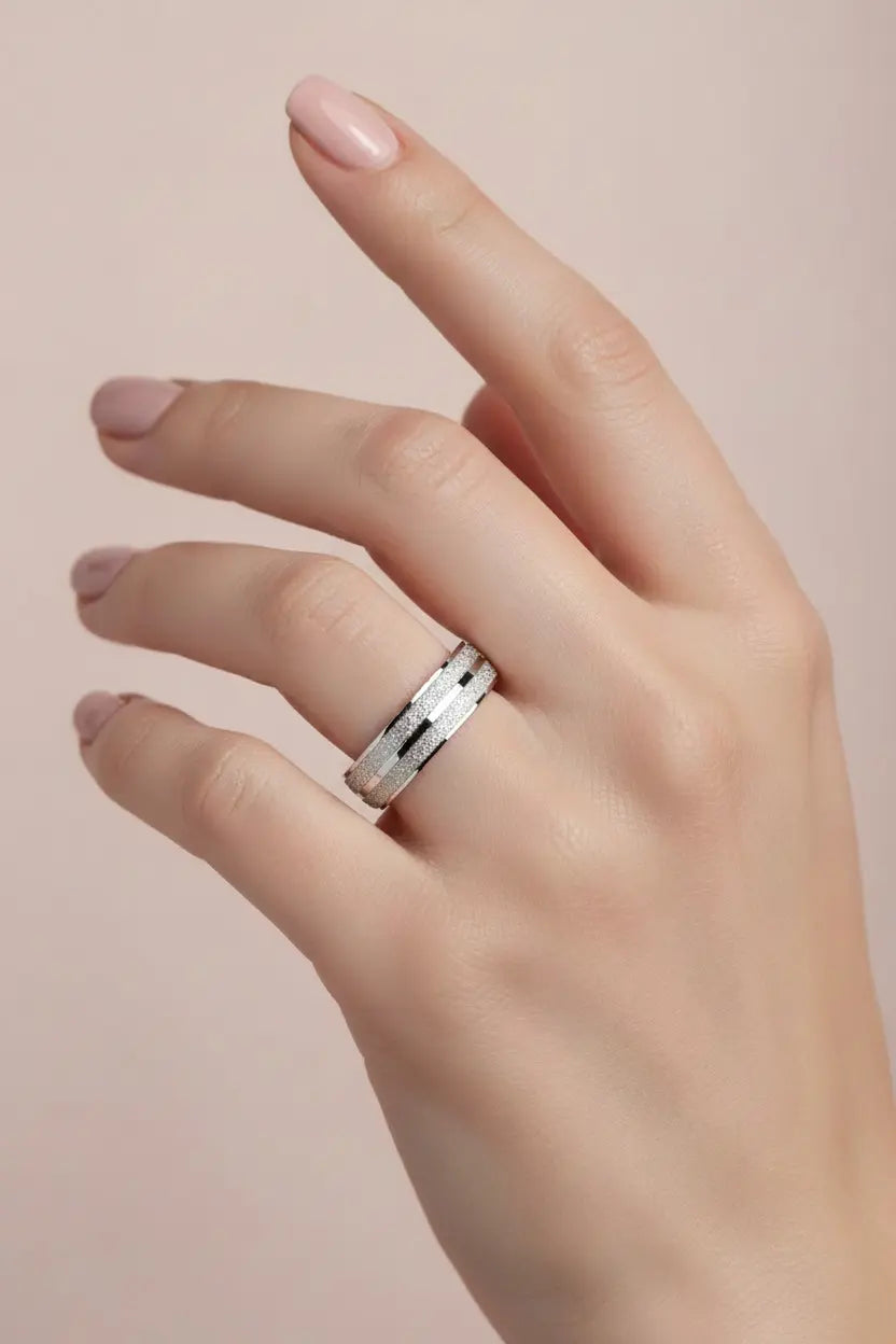 Par de Alianças Namoro Prata 925 4mm Diamantada - Ourus Alianças