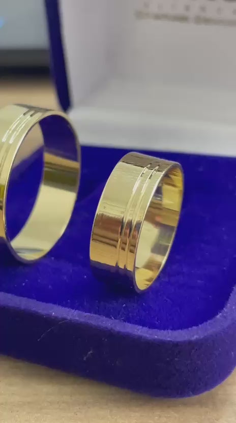 Par de alianças de casamento em ouro 18k 7mm - Ourus Alianças