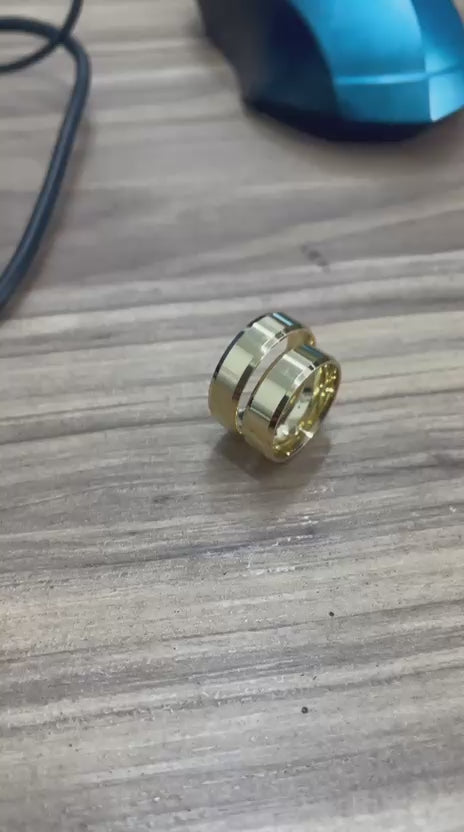 Par de Alianças de Casamento em Ouro 18k 8mm - Quina Mansa