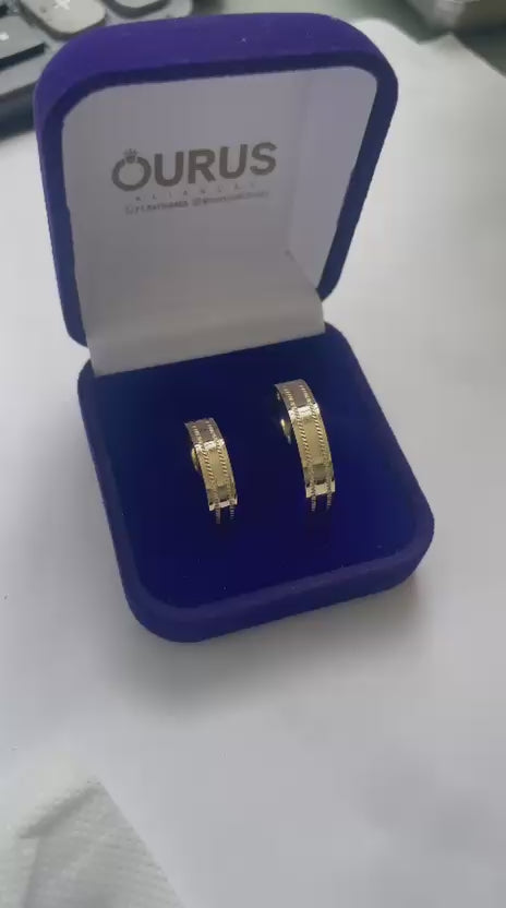 Par de Alianças de casamento em Ouro 18k 5mm